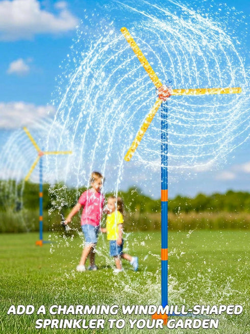 Windmill Sprinkler Toy for Kids - 360° Rotating Outdoor Water Spray with 36 Splash Holes